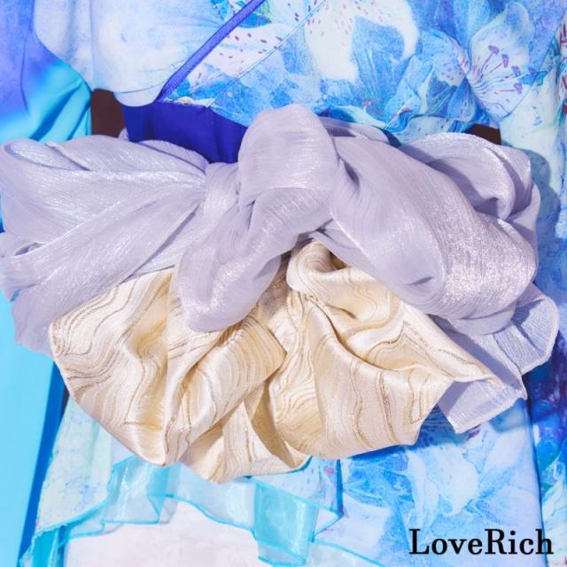 LoveRich ラブリッチ 【SMLサイズ/3カラー/2点セット】百合 花柄 レース ミニスカート オフショル 美胸 美脚 豪華 帯 花魁 着物 ドレス コスプレ イベント[1279]_10