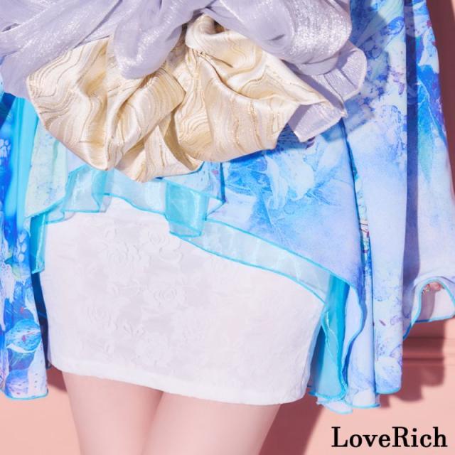 LoveRich ラブリッチ 【SMLサイズ/3カラー/2点セット】百合 花柄 レース ミニスカート オフショル 美胸 美脚 豪華 帯 花魁 着物 ドレス コスプレ イベント[1279]_12