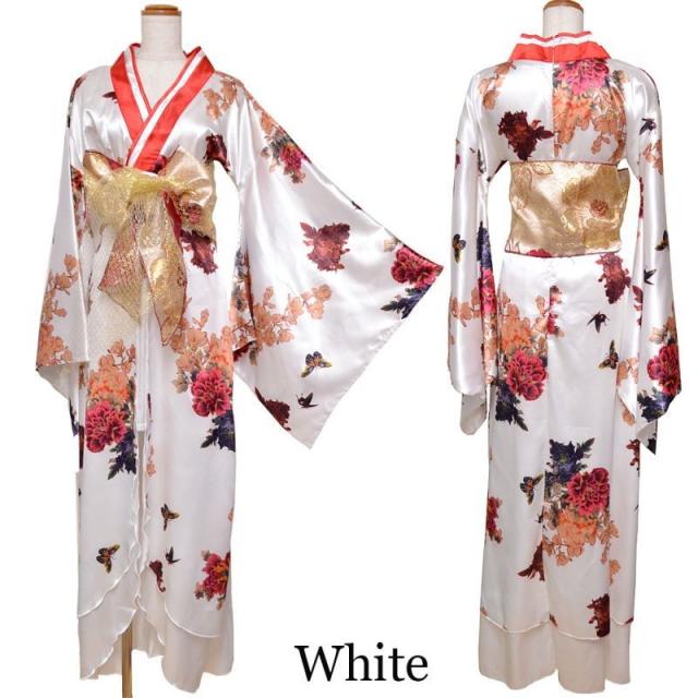 LoveRich ラブリッチ 【5カラー】蝶々柄 花柄 豪華 リボン 花魁 着物 ロングドレス イベント ハロウィン コスプレ 衣装 キャバドレス [0754]_16