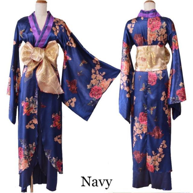 LoveRich ラブリッチ 【5カラー】蝶々柄 花柄 豪華 リボン 花魁 着物 ロングドレス イベント ハロウィン コスプレ 衣装 キャバドレス [0754]_18
