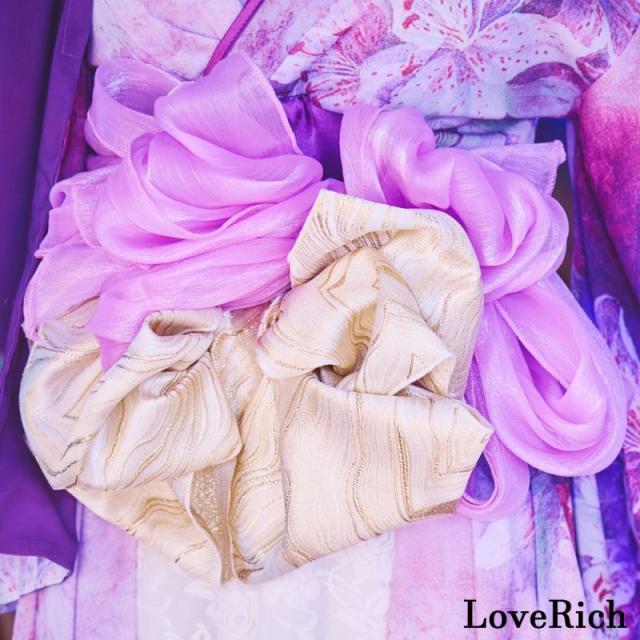 LoveRich ラブリッチ 【SMLサイズ/3カラー】百合 花柄 レース ロング ミニスカート オフショル 美胸 美脚 豪華 帯 花魁 着物 ドレス コスプレ イベント [1249]_7
