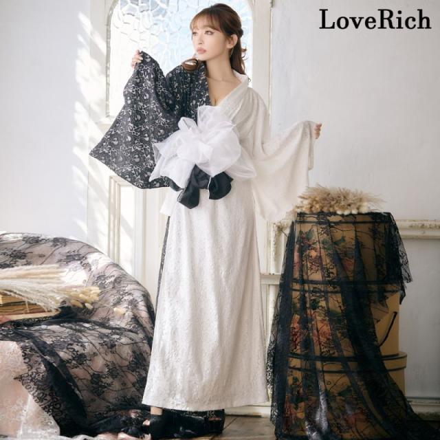 LoveRich ラブリッチ バイカラー 総レース ロング ふんわり帯