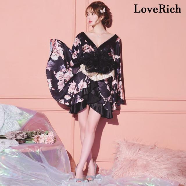 LoveRich ラブリッチ 【4カラー】 花柄 ミニ フリル オフショル 豪華