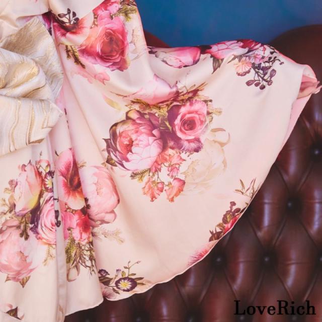 LoveRich ラブリッチ 【SMLサイズ/3カラー/2点セット】花柄 オフショル ミニ 豪華 帯 花魁 着物 ドレス コスプレ イベント ハロウィン キャバドレス [1274]_10