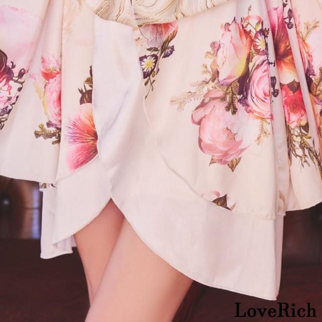 LoveRich ラブリッチ 【SMLサイズ/3カラー/2点セット】花柄 オフショル ミニ 豪華 帯 花魁 着物 ドレス コスプレ イベント ハロウィン キャバドレス [1274]_11