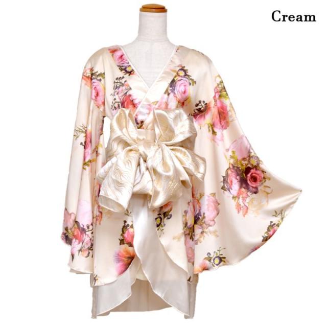 LoveRich ラブリッチ 【SMLサイズ/3カラー/2点セット】花柄 オフショル ミニ 豪華 帯 花魁 着物 ドレス コスプレ イベント ハロウィン キャバドレス [1274]_13