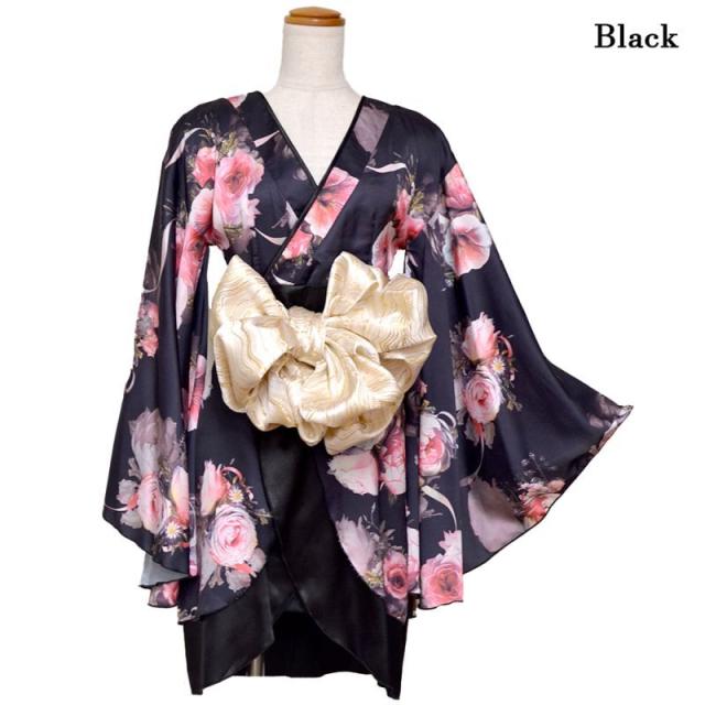 LoveRich ラブリッチ 【SMLサイズ/3カラー/2点セット】花柄 オフショル ミニ 豪華 帯 花魁 着物 ドレス コスプレ イベント ハロウィン キャバドレス [1274]_15