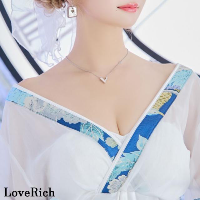 LoveRich ラブリッチ 【2点セット】花柄 シフォン レース 和柄 ミニ 豪華 帯 花魁 着物 ドレス コスプレ ハロウィン キャバドレス [1342]_5