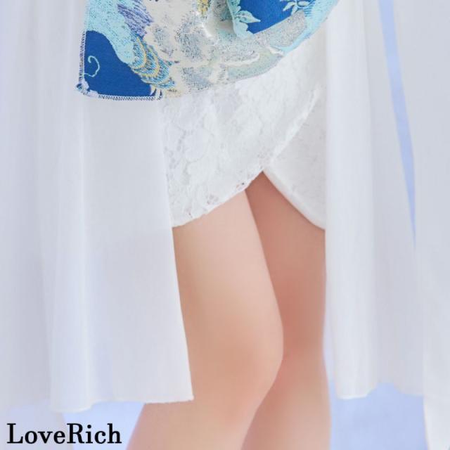 LoveRich ラブリッチ 【2点セット】花柄 シフォン レース 和柄 ミニ 豪華 帯 花魁 着物 ドレス コスプレ ハロウィン キャバドレス [1342]_7
