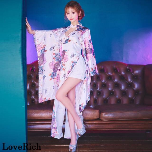 LoveRich ラブリッチ 【高級ライン】【SMLサイズ/2カラー】チャイナ風 美胸 サイドスリット レーススカート ミニスカート ロング丈 花魁 着物 ドレス[1250]_3