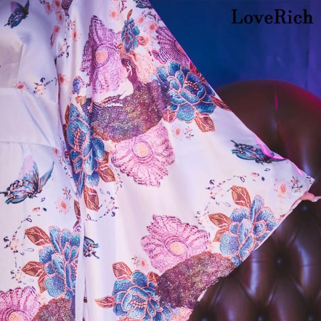 LoveRich ラブリッチ 【高級ライン】【SMLサイズ/2カラー】チャイナ風 美胸 サイドスリット レーススカート ミニスカート ロング丈 花魁 着物 ドレス[1250]_8