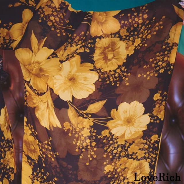 LoveRich ラブリッチ 【高級ライン】【2カラー】花柄 セクシー 美胸 レーススカート オフショル ミニスカート ロング丈 花魁 着物 ドレス コスプレ [1280]_7