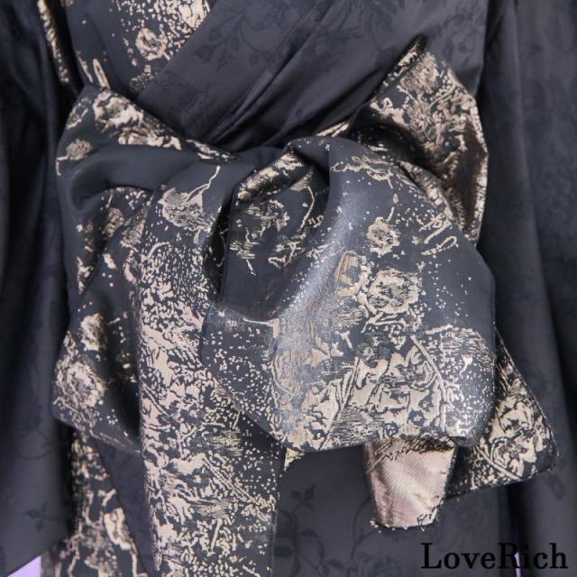 LoveRich ラブリッチ 【3カラー/2点セット】和柄 花柄 オフショル ロング 豪華 帯 リボン 花魁 着物 ドレス コスプレ イベント ハロウィン [1312]_14