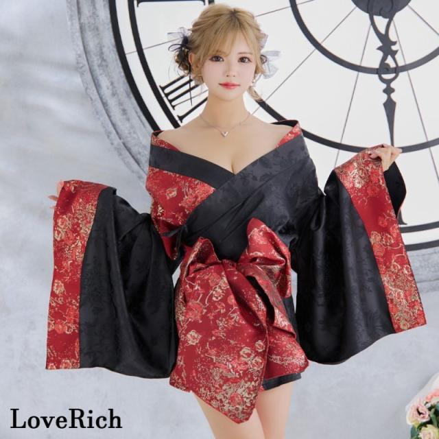 LoveRich ラブリッチ 【3カラー/2点セット】和柄 花柄 オフショル ミニ