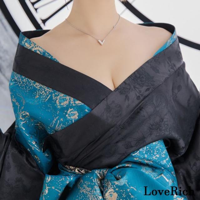 LoveRich ラブリッチ 【3カラー/2点セット】和柄 花柄 オフショル ミニ 豪華 帯 リボン 花魁 着物 ドレス コスプレ イベント ハロウィン [1318]_11