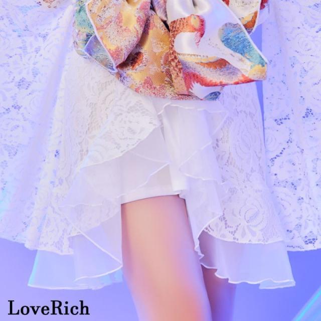 LoveRich ラブリッチ 【2点セット】鶴柄 レース フリル オーガンジー 和柄 花柄 ミニ 豪華 帯 花魁 着物 ドレス コスプレ ハロウィン キャバドレス [1320]_7