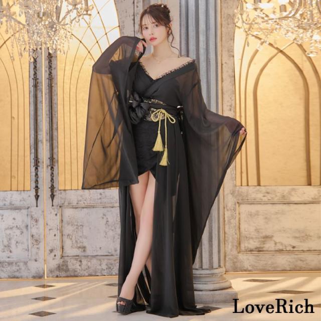 LoveRich ラブリッチ 【高級ライン】【3点セット】シフォン レース ミニスカート ロング 豪華 花魁 着物 ドレス コスプレ イベント ハロウィン [1324]_6
