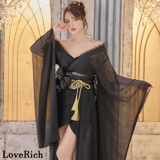 LoveRich ラブリッチ 【高級ライン】【3点セット】シフォン レース ミニスカート ロング 豪華 花魁 着物 ドレス コスプレ イベント ハロウィン [1324]_7