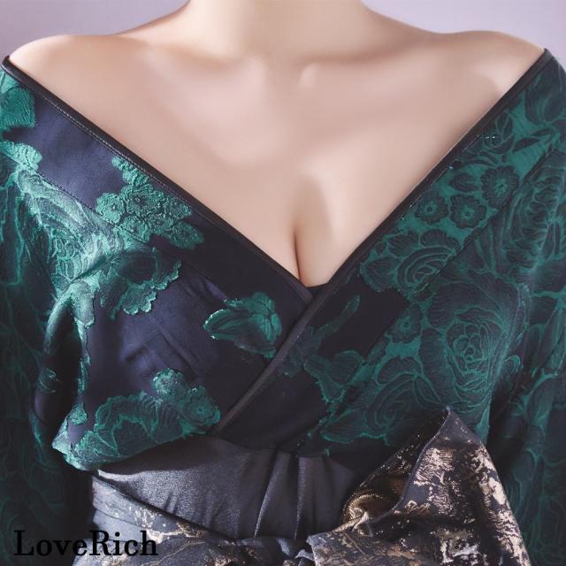 LoveRich ラブリッチ 【高級ライン】【3カラー/2点セット】花柄シフォン レース ミニスカート ロング 豪華 花魁 着物 ドレス コスプレ イベント [1349]_9