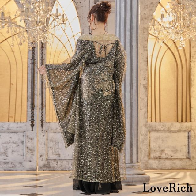 LoveRich ラブリッチ 【2カラー/羽織のみ】全面スパンコール ロング 羽織 シアー 和装 豪華 花魁 着物 ドレス コスプレ イベント ハロウィン [1350]_7