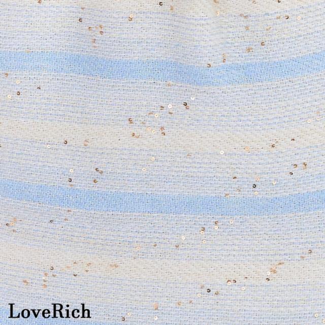 LoveRich ラブリッチ 【SMLサイズ/2カラー】ボーダー ツイード 半袖 スクエアネック ファスナー パールボタン タイト ミニドレス キャバドレス [1356]_12