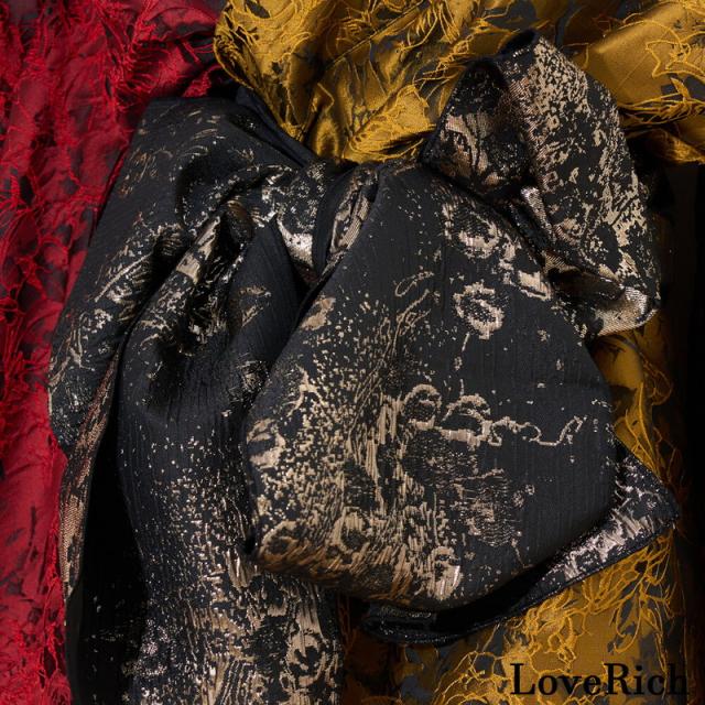 LoveRich ラブリッチ 【2点セット】バイカラー 和柄 オフショル ミニ 豪華 帯 リボン 花魁 着物 ドレス コスプレ イベント ハロウィン [1376]_7