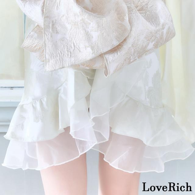 LoveRich ラブリッチ 【高級ライン】【2カラー/2点セット】蝶々柄 花柄 パールライン ミニ ふわふわ 花魁 着物 ドレス コスプレ イベント ハロウィン [1347]_11