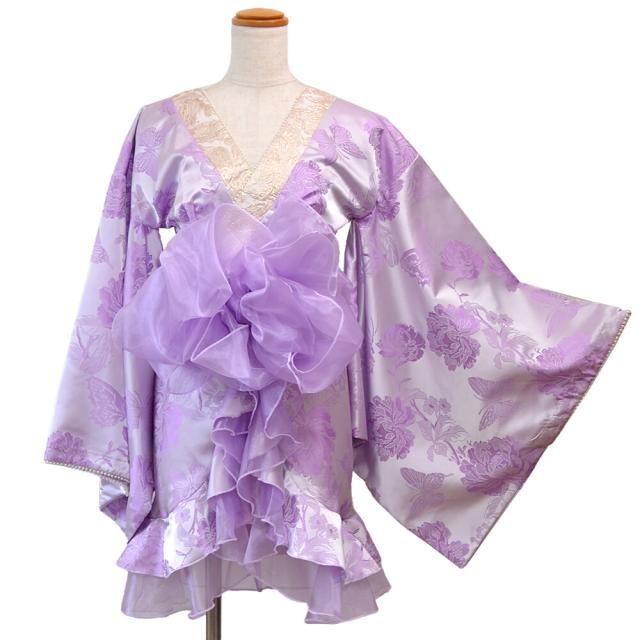 LoveRich ラブリッチ 【高級ライン】【2カラー/2点セット】蝶々柄 花柄 パールライン ミニ ふわふわ 花魁 着物 ドレス コスプレ イベント ハロウィン [1347]_16