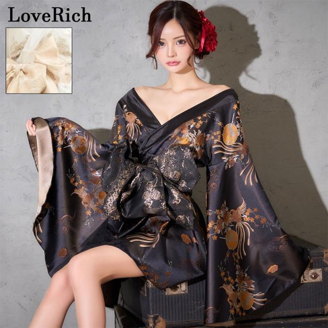 LoveRich レース　花魁　ハロウィン LoveRich ラブリッチ 【2点セット/2カラー】和柄 花柄 レース