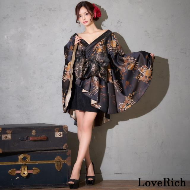 LoveRich レースフリル和装ドレス 2点セット 2点セット】鶴柄 レース