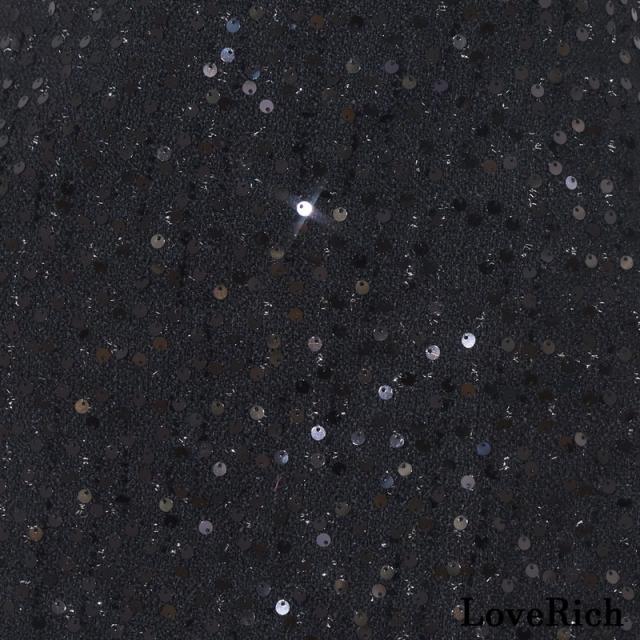 LoveRich ラブリッチ 【SMLサイズ/3カラー】チェーン パール ホルターネック風 スパンコール ファスナー スリット 美胸 美脚 タイト ミニドレス [1504]_14