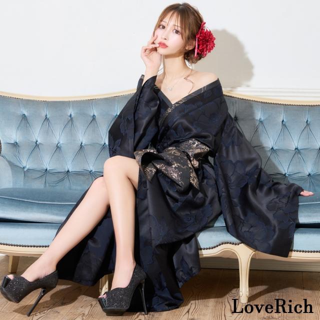 LoveRich ラブリッチ 【高級ライン】【2カラー/2点セット】花柄 ロング