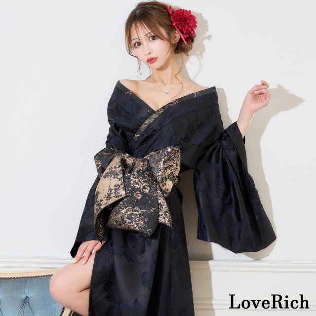 LoveRich ラブリッチ 【高級ライン】【2カラー/2点セット】花柄 ロング