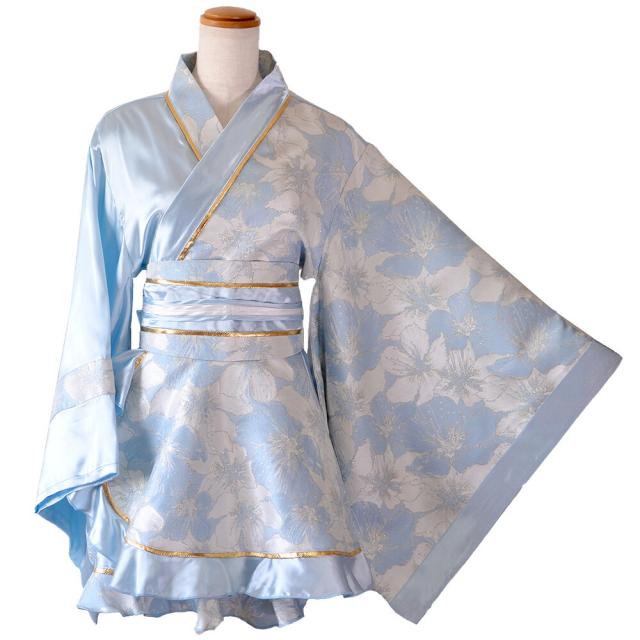 LoveRich ラブリッチ 【2点セット/2カラー】花柄 和柄 ツートン フリル ミニ 豪華 帯 リボン 花魁 着物 ドレス コスプレ イベント ハロウィン [1527]_11