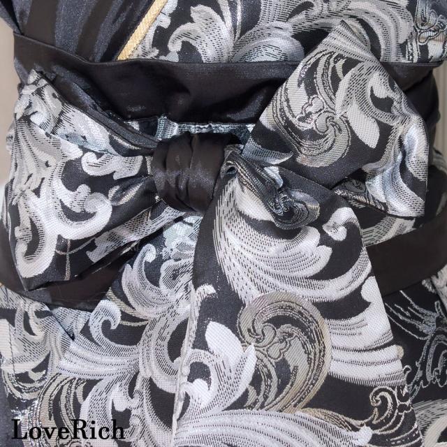LoveRich ラブリッチ 【2点セット/2カラー】アシンメトリー 花柄 和柄 ミニ 豪華 帯 リボン 花魁 着物 ドレス コスプレ イベント ハロウィン [1543]_13