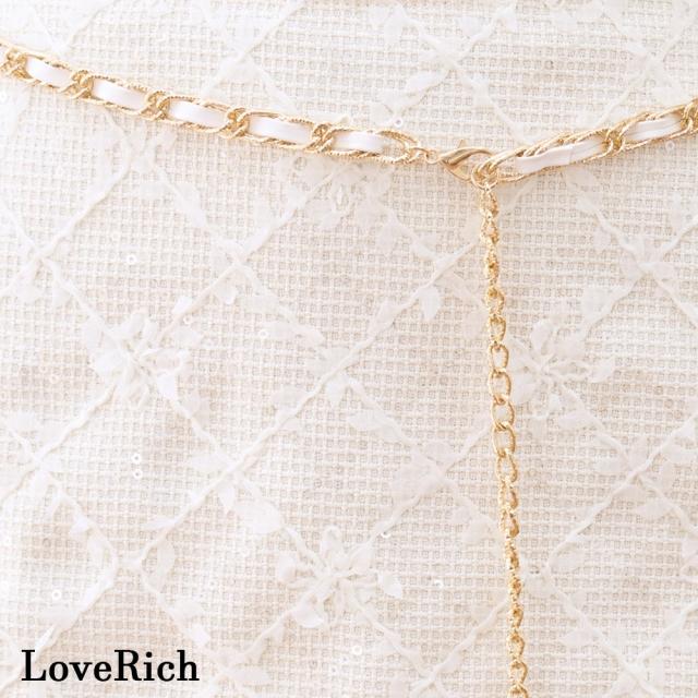 LoveRich ラブリッチ 【SMLサイズ/3カラー】セットアップ ファスナー チェーン パール ショルダーストーン タイト セクシー ミニドレス キャバドレス [1500]_13