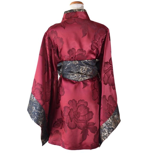 LoveRich ラブリッチ 【高級ライン】【2カラー/2点セット】花柄 オフショル ミニ 豪華 帯 リボン 花魁 着物 ドレス コスプレ イベント ハロウィン [1510]_17