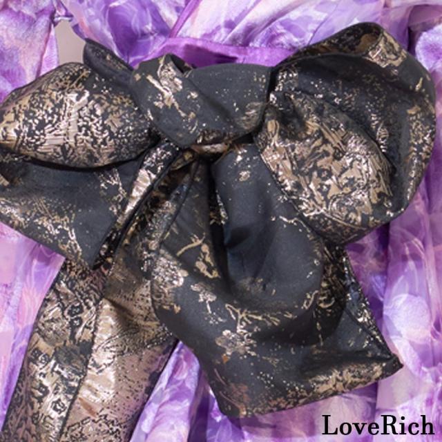 LoveRich ラブリッチ 【高級ライン】【2カラー/2点セット】艶薔薇 フリル 花柄 ロング 豪華 帯 花魁 着物 ドレス コスプレ ハロウィン キャバドレス [1530]_12
