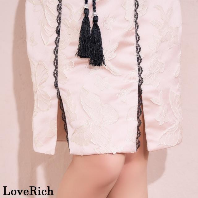 LoveRich ラブリッチ 【SMLサイズ/2カラー】蝶々柄 ウエスト編み上げ レースアップ デコルテカット チャイナドレス イベント ハロウィン キャバドレス [1537]_19