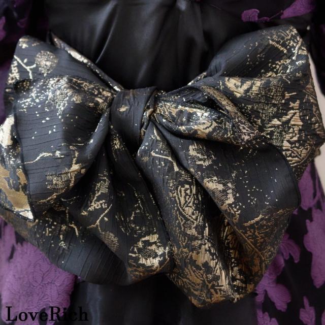 LoveRich ラブリッチ 【高級ライン】【2点セット】雅艶 花柄 シフォン レース ミニ 豪華 帯 花魁 着物 ドレス コスプレ ハロウィン キャバドレス [1540]_8