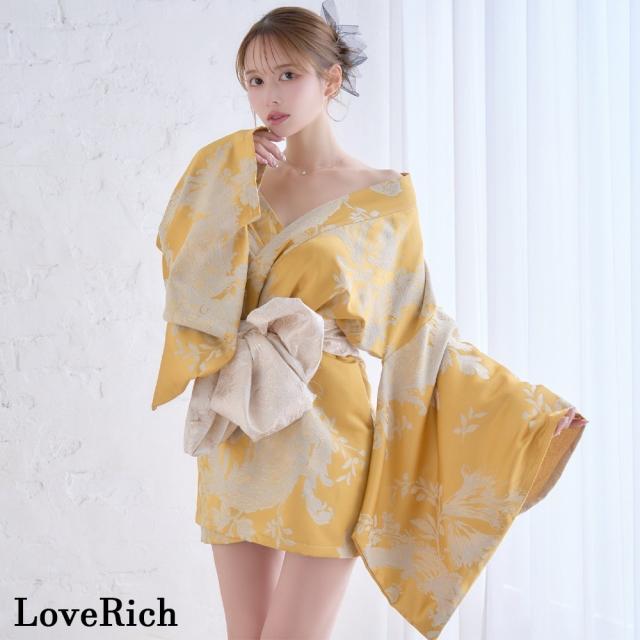 LoveRich ラブリッチ 【高級ライン】【2点セット/2カラー】花柄 和柄 ミニ 豪華 帯 リボン 花魁 着物 ドレス コスプレ イベント ハロウィン [1541]_2
