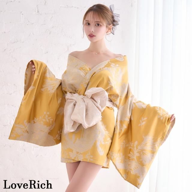 LoveRich ラブリッチ 【高級ライン】【2点セット/2カラー】花柄 和柄 ミニ 豪華 帯 リボン 花魁 着物 ドレス コスプレ イベント ハロウィン [1541]_6
