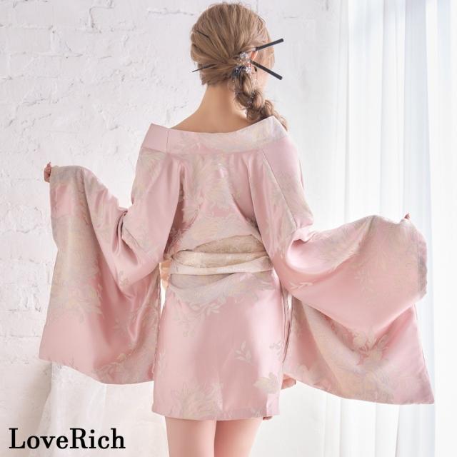 LoveRich ラブリッチ 【高級ライン】【2点セット/2カラー】花柄 和柄 ミニ 豪華 帯 リボン 花魁 着物 ドレス コスプレ イベント ハロウィン [1541]_16
