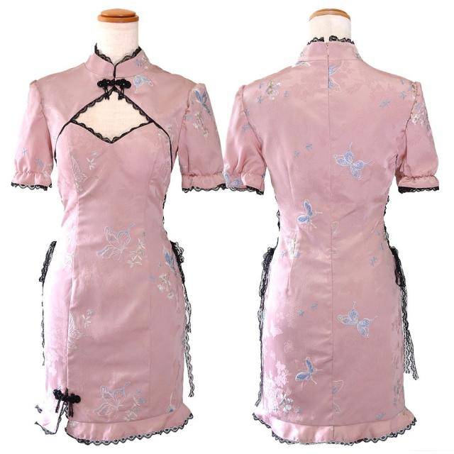 LoveRich ラブリッチ 【SMLサイズ/3カラー】蝶々柄 刺繍 ウエスト