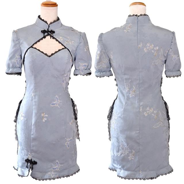 LoveRich ラブリッチ 【SMLサイズ/3カラー】蝶々柄 刺繍 ウエスト