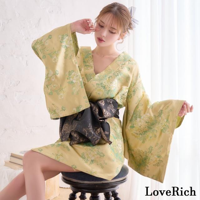 LoveRich ラブリッチ 【高級ライン】【3カラー/2点セット】艶花 花柄 帯 花魁 着物 ドレス コスプレ ハロウィン キャバドレス [1513]_5