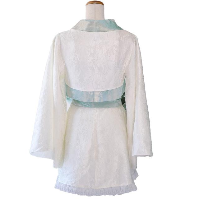 LoveRich ラブリッチ 【高級ライン】【SML/3点セット】淡雪 ミント ボレロ ミニ 豪華 帯 花魁 着物 ドレス コスプレ ハロウィン キャバドレス [1562]_12