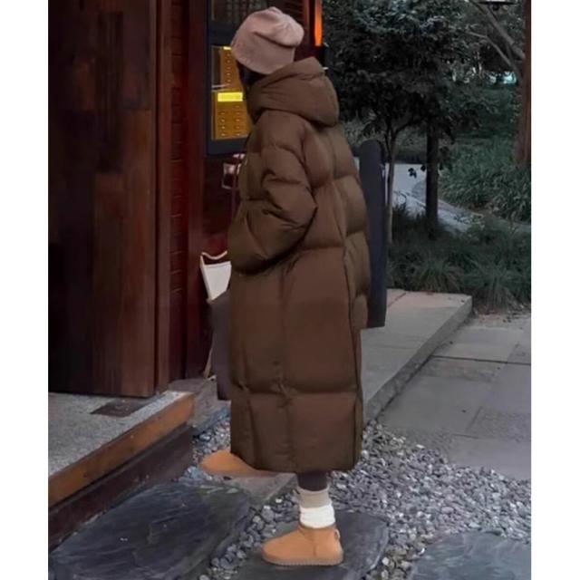 MINIMINISTORE フード付きフェイクダウンコート レディース 暖かい キルティングコート スタンドカラーロングコート カジュアル 冬服 ベンチコート 87FASHA-001_8
