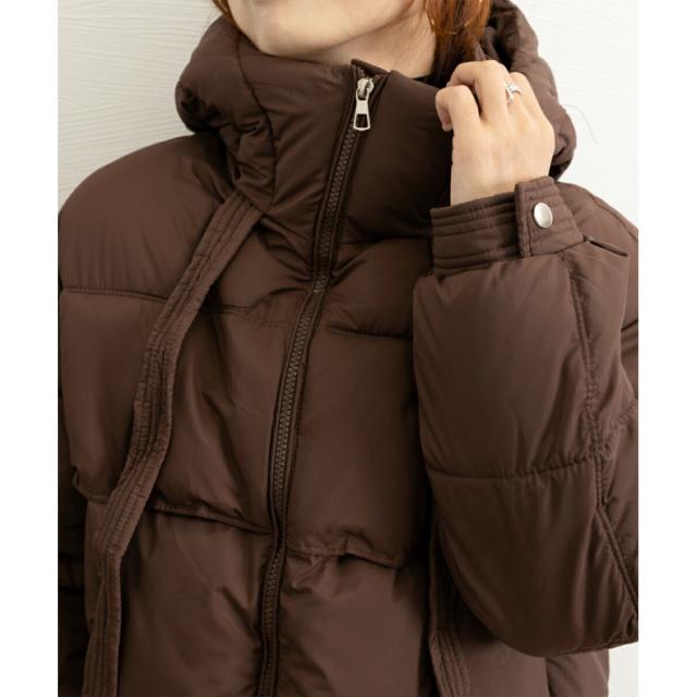 MINIMINISTORE フード付きフェイクダウンコート レディース 暖かい キルティングコート スタンドカラーロングコート カジュアル 冬服 ベンチコート 87FASHA-001_10