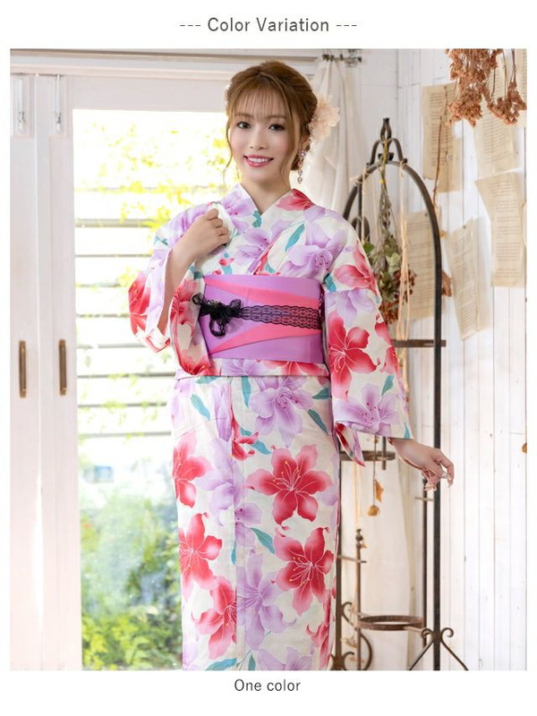 MyDress マイドレス 【浴衣セット】ふんわり淡色百合文様ゆかた2点セット[H2301001]_1